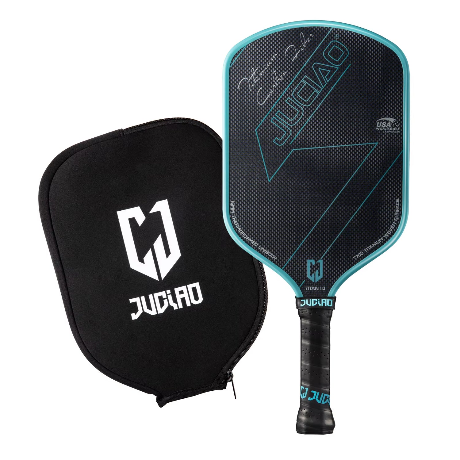 T-Titanium Pickleball Paddle Carbon Fiber Pickleballs for Spin and Control Foam Injected Edges Thermoformed Pickleball